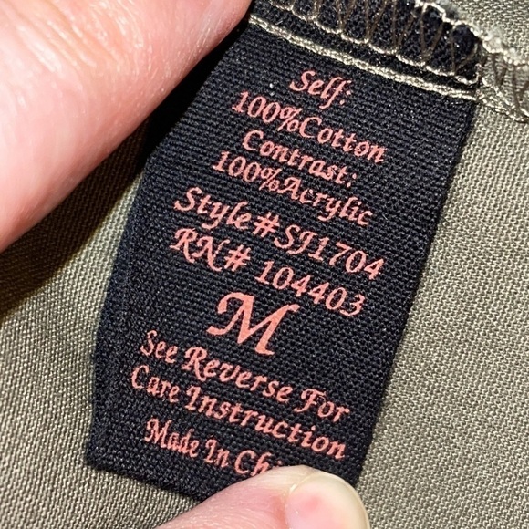 E&M Army Green Anorak fair isle sleeves Jacket Sz. MD - Picture 14 of 14